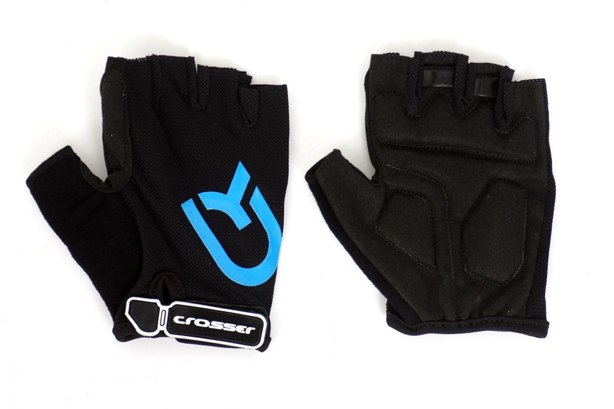 Rukavice CROSSER CR-6028 SHORT FINGER XL black/blue