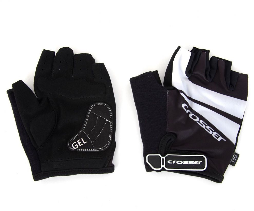 Rukavice CROSSER CG-512 SHORT FINGER black / White XL